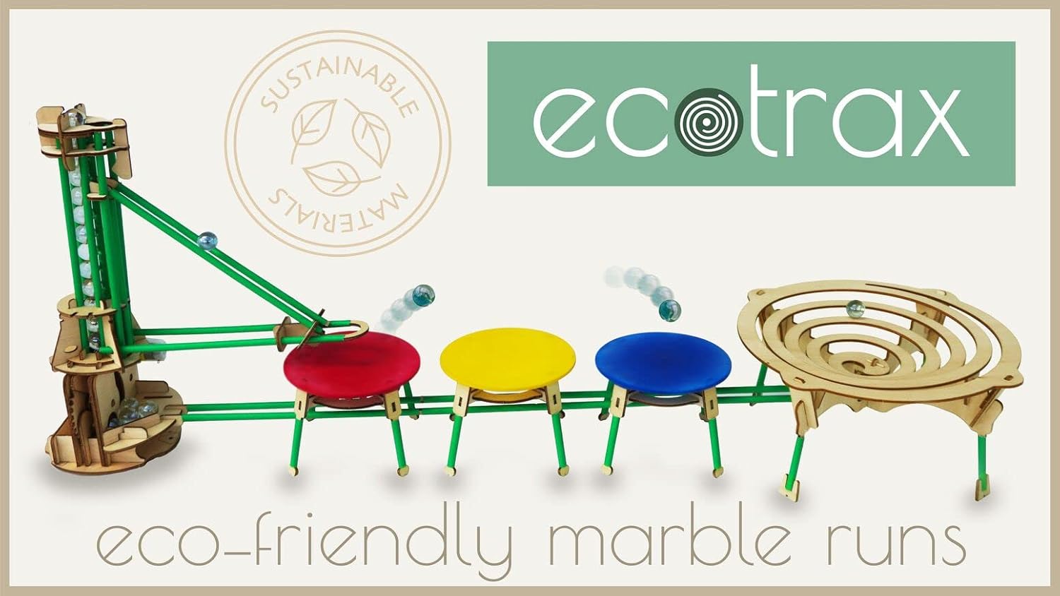 Engenius byggesett av tre: Kulebane med trampoliner