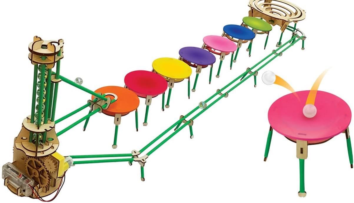 Engenius byggesett av tre: Kulebane med trampoliner