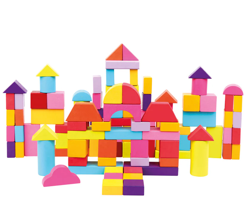 Mine første byggeklosser av tre 100 stk.