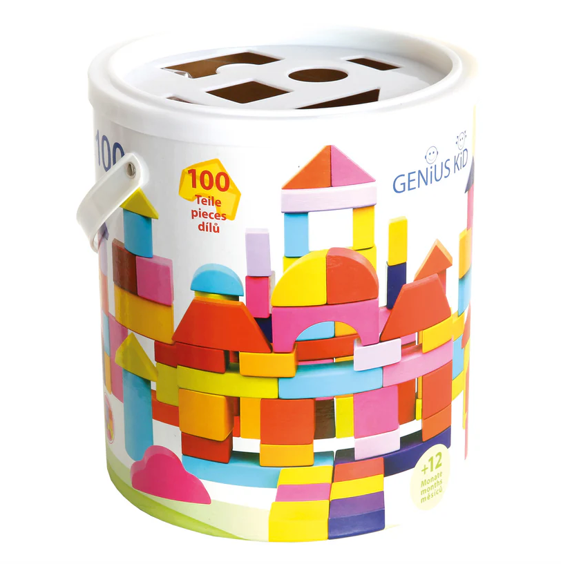 Mine første byggeklosser av tre 100 stk.