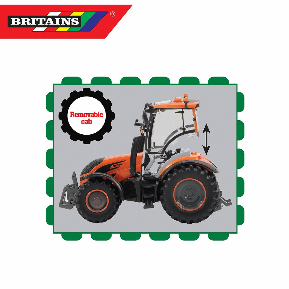 Britains Valtra Traktor T254 med oransje metalliclakk skala 1:32