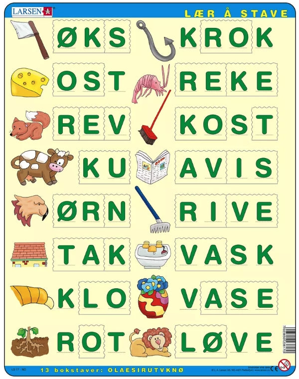 Puslespill barn: Lær å stave (C)
