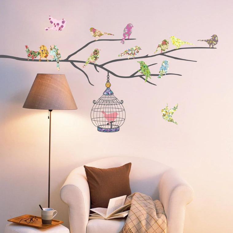 Wallstickers Fugler på en gren