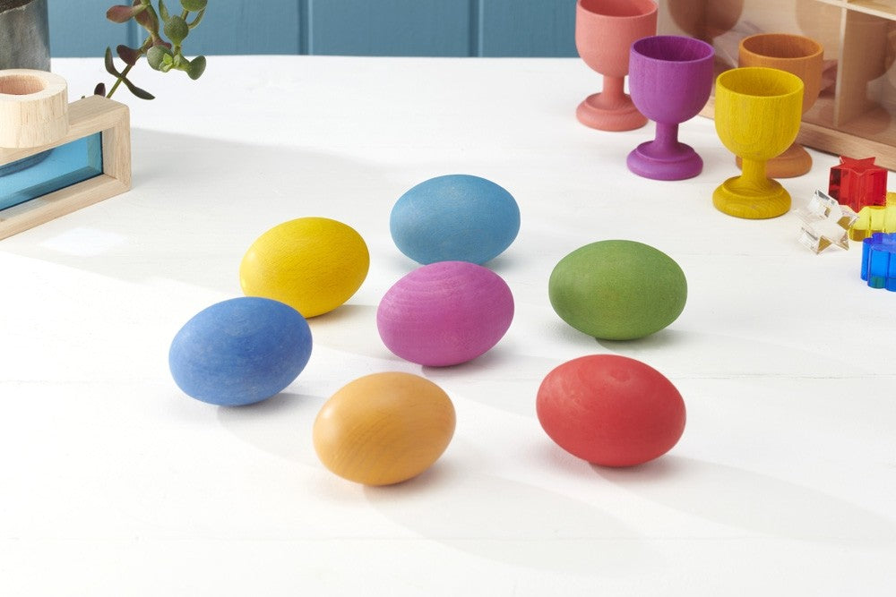 Vakre, fargerike egg av tre 7-pakning