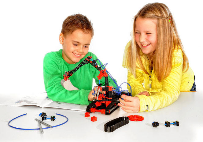 FischerTechnik byggesett for barn: Lufttrykksmaskiner