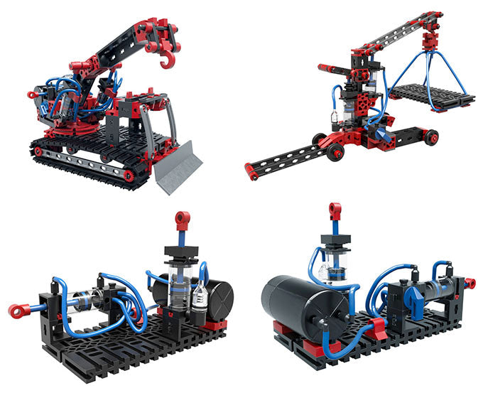 FischerTechnik byggesett for barn: Lufttrykksmaskiner