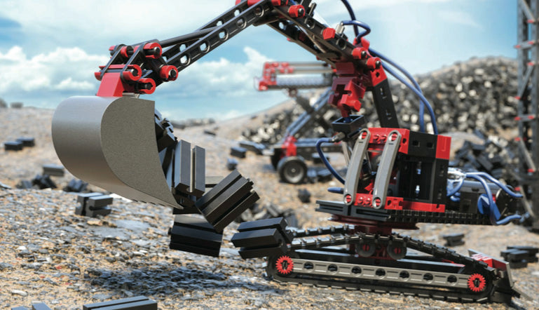 FischerTechnik byggesett for barn: Lufttrykksmaskiner