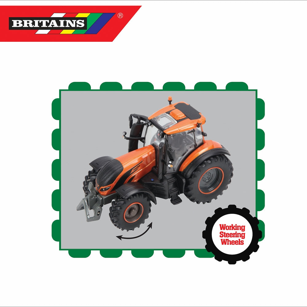 Britains Valtra Traktor T254 med oransje metalliclakk skala 1:32