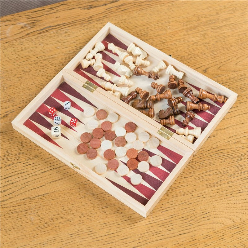 Spillpakke sjakk, dam og backgammon