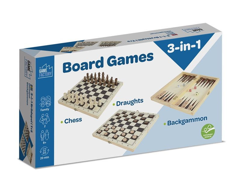 Spillpakke sjakk, dam og backgammon