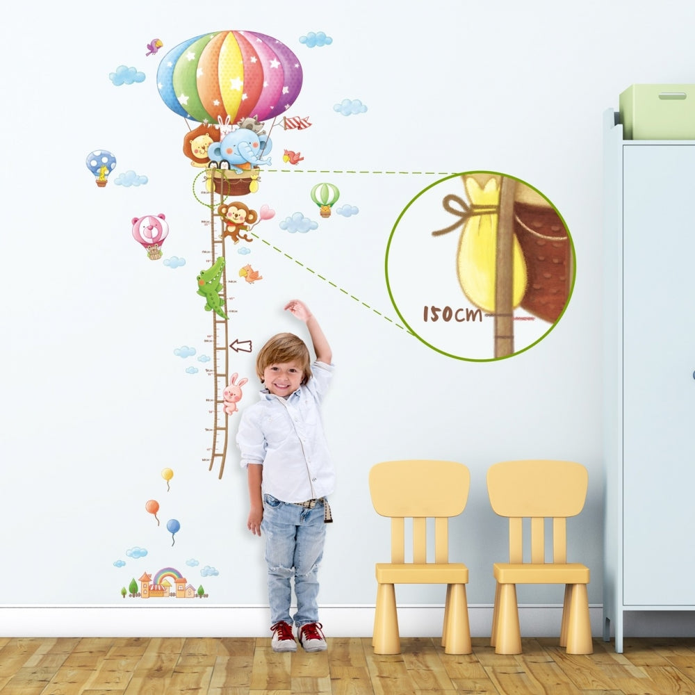 Wallstickers barnerom Høydemåler varmluftsballonger