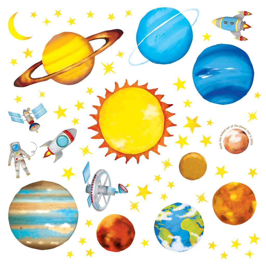 Wallstickers barnerom Verdensrommets planeter
