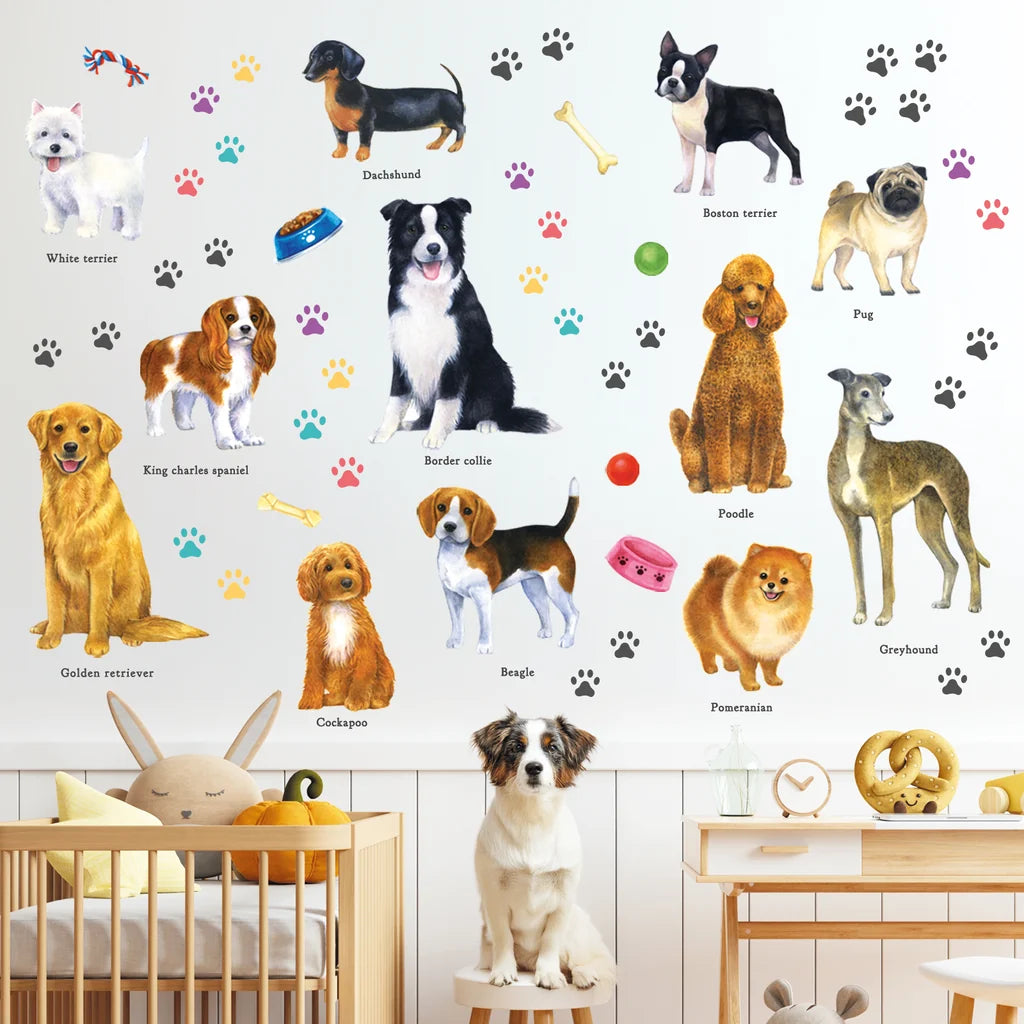 Wallstickers barnerom Hunder