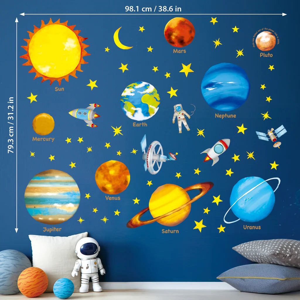 Wallstickers barnerom Verdensrommets planeter
