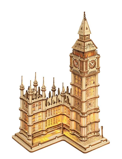 Rolife 3D puslespill av tre: Big Ben med innlagt lys