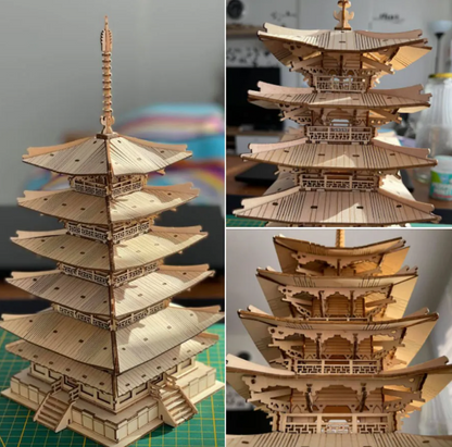 Rolife 3D puslespill av tre: Kinesisk pagode i fem etasjer