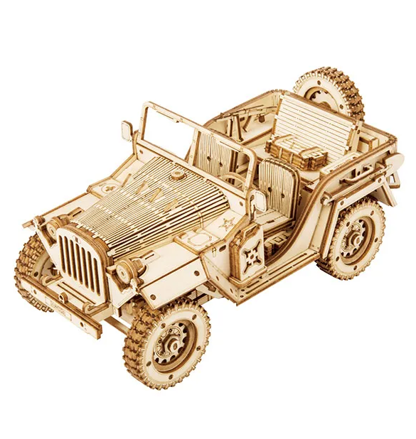 Robotime trebyggesett for voksne: Militær-jeep