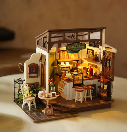 Robotime Hobbysett: Coffee Shop miniatyr-dukkehus