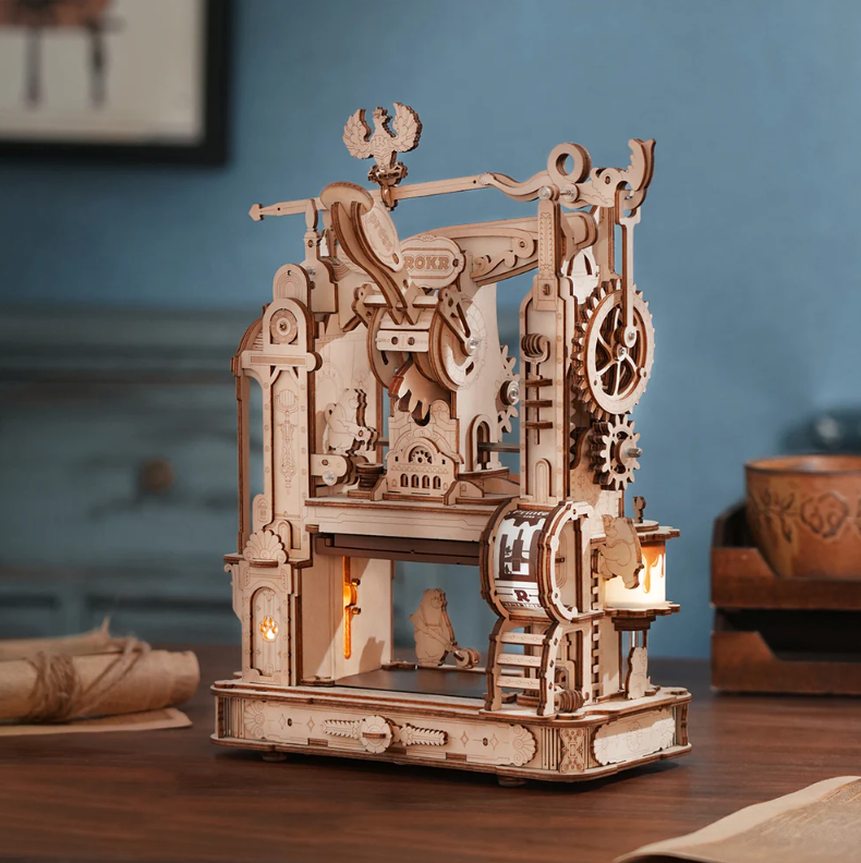 Robotime trebyggesett for voksne: Klassisk trykkpresse