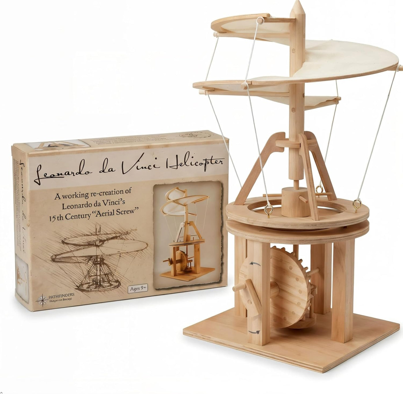 Byggesett av tre: Leonardo Da Vinci - Helikopter