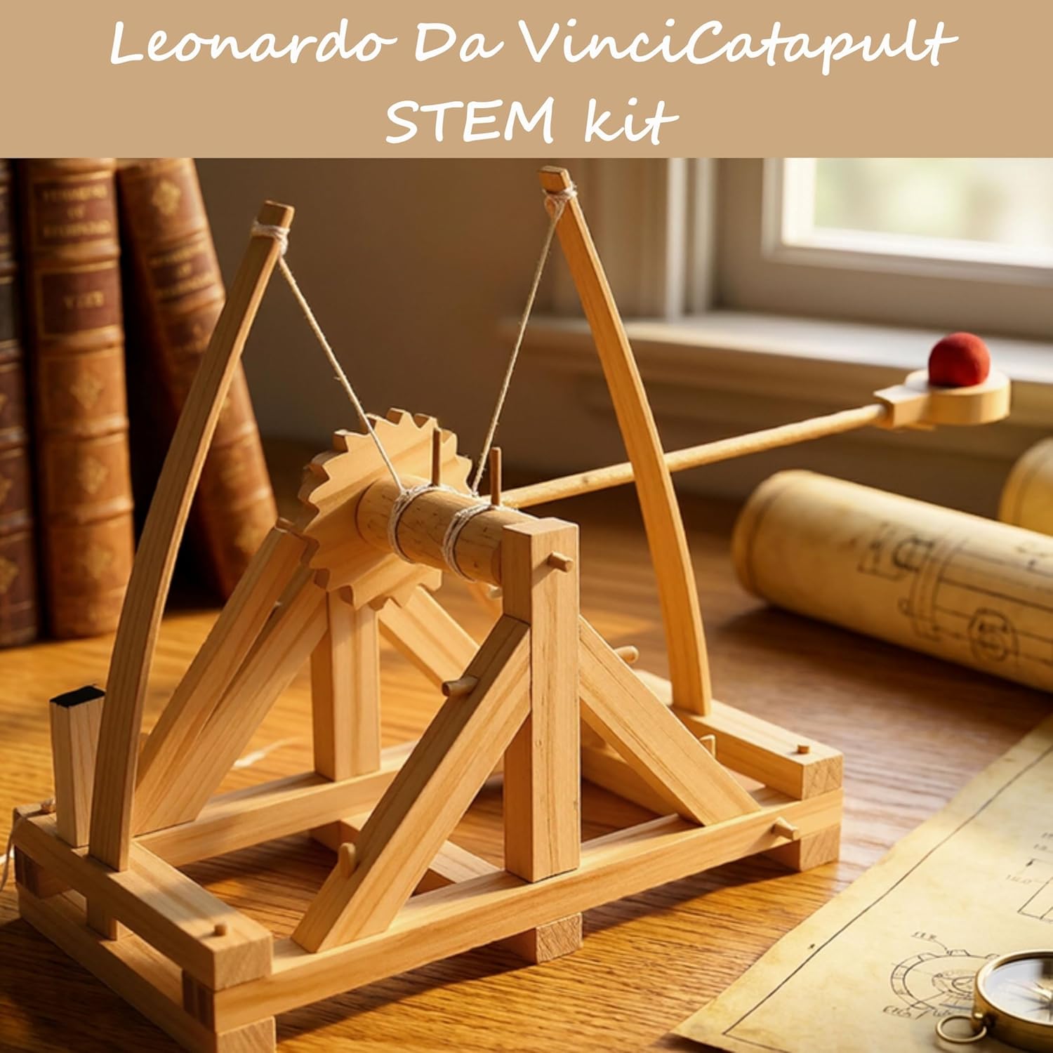 Byggesett av tre: Leonardo Da Vinci - Katapult