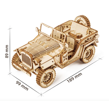 Robotime trebyggesett for voksne: Militær-jeep