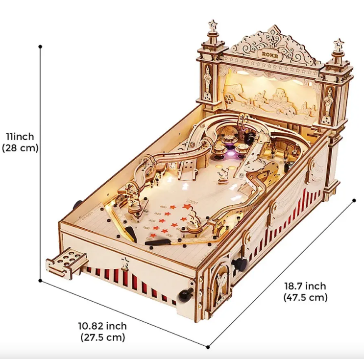 Robotime trebyggesett for voksne: Pinball-maskin