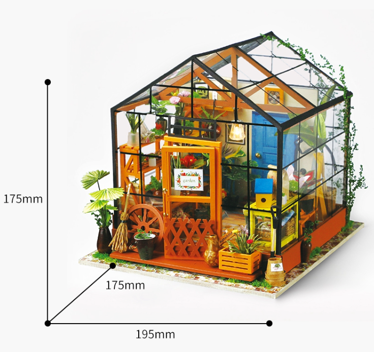 Robotime Hobbysett: Cathys blomsterhus miniatyr-dukkehus