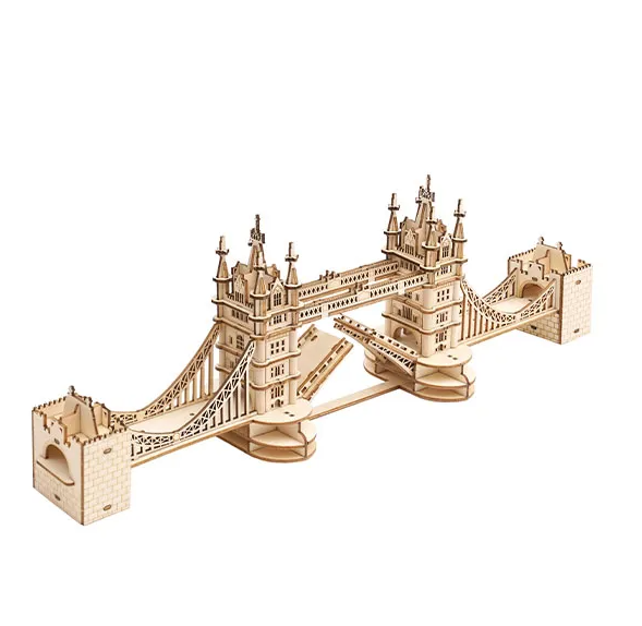 Rolife 3D puslespill av tre: Tower Bridge med lys