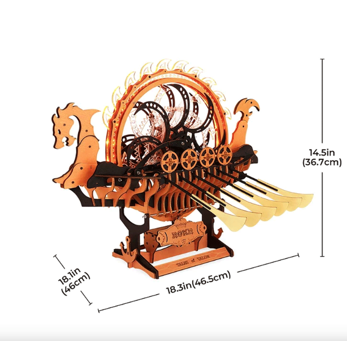 Robotime trebyggesett for voksne: Vikingskip med dragehode