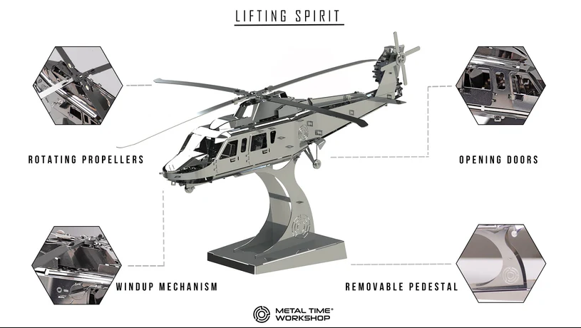 Metal Time byggesett metall voksne: Lifting Spirit helikopter