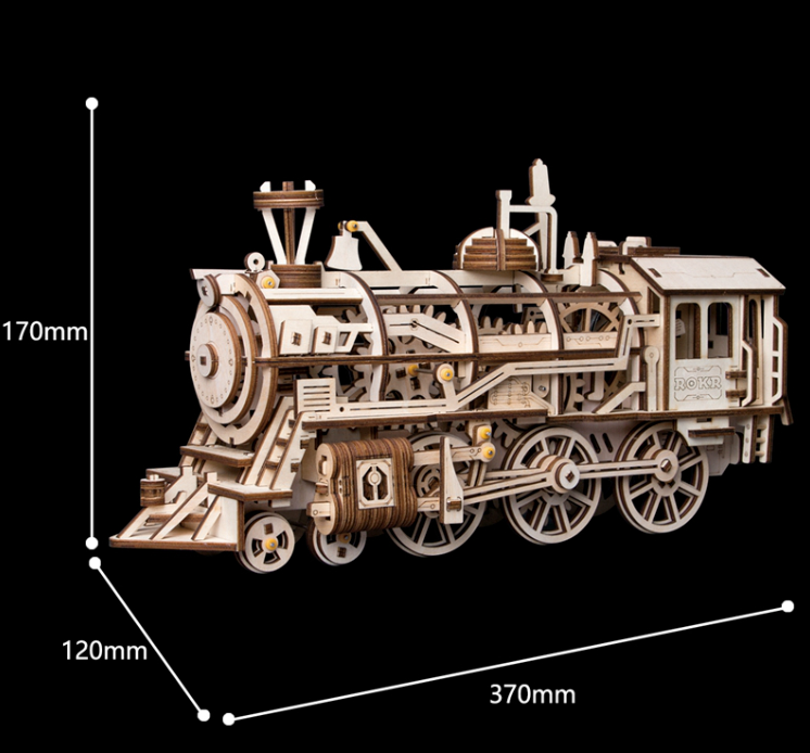 Robotime trebyggesett for voksne: Damplokomotiv