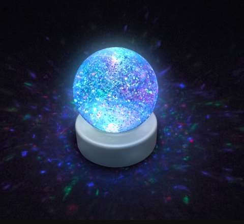 Stemningslampe med glitter og lys