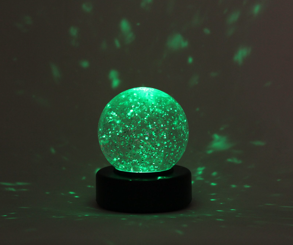 Stemningslampe med glitter og lys
