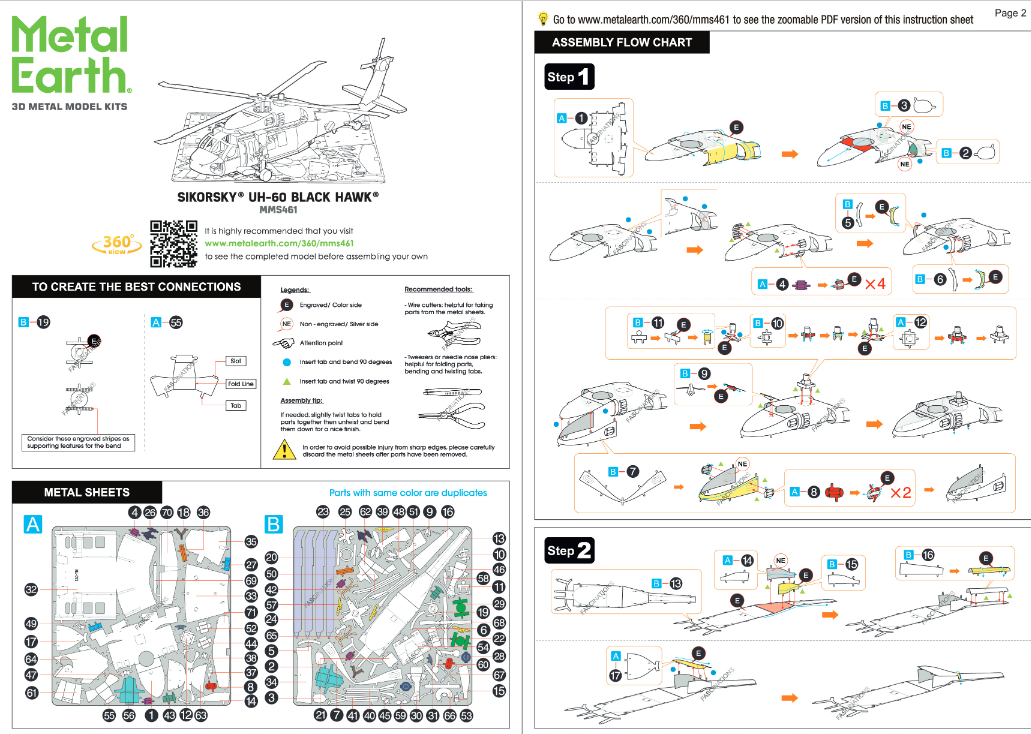 Byggesett metall for voksne: Black Hawk militærhelikopter
