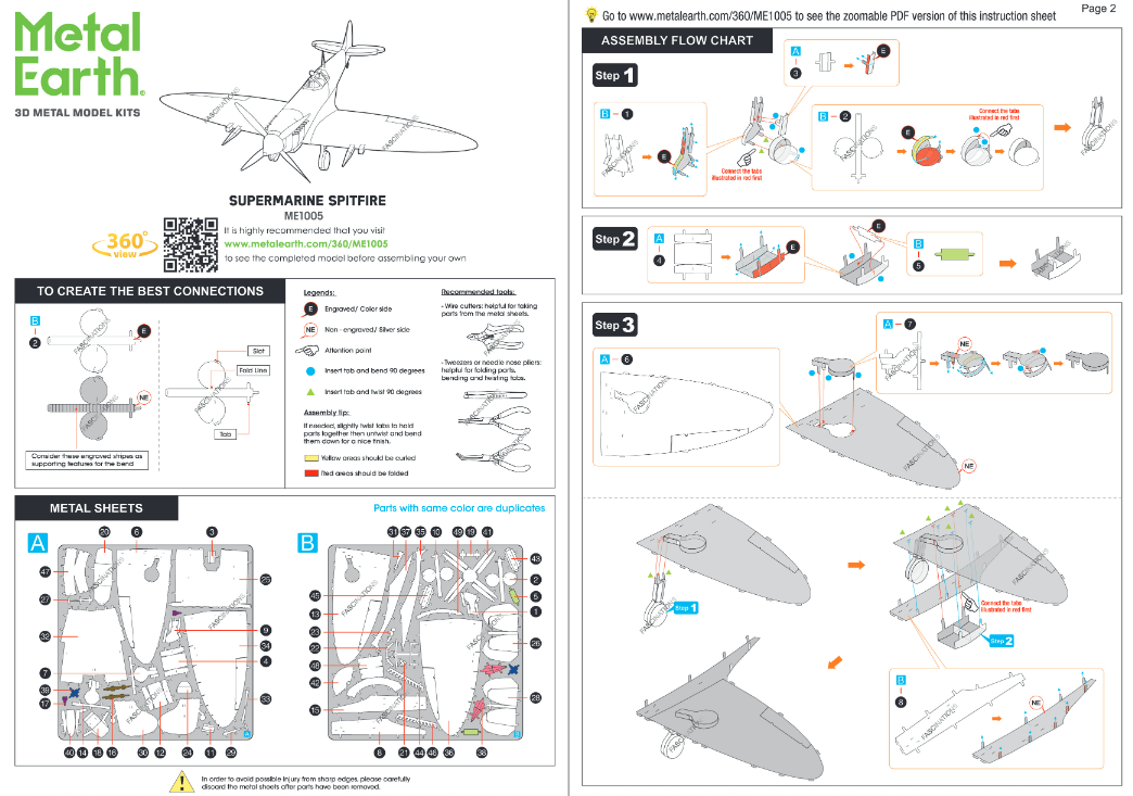 Byggesett metall for voksne: Supermarin Spitfire jagerfly