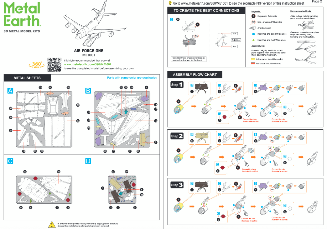 Byggesett metall for voksne: Boeing 747 Air Force One - presidentflyet