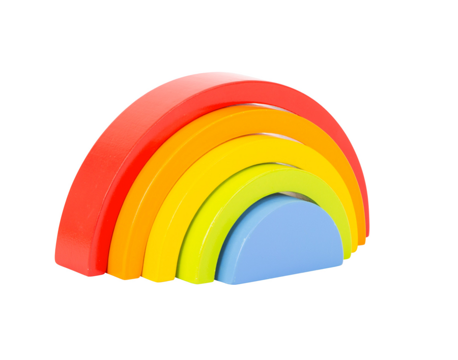 Buede byggeklosser av tre Regnbue