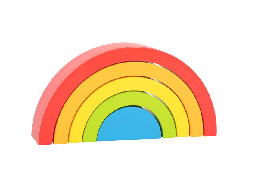 Buede byggeklosser av tre Regnbue