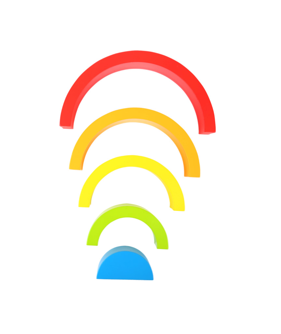 Buede byggeklosser av tre Regnbue