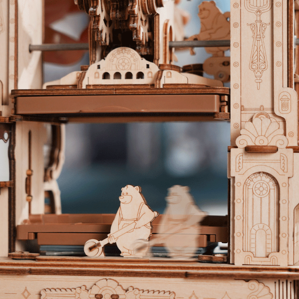 Robotime trebyggesett for voksne: Klassisk trykkpresse