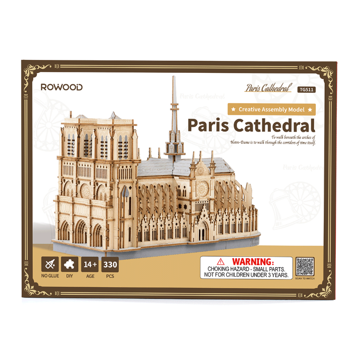 Robotime trebyggesett for voksne: Notre Dame-katedralen