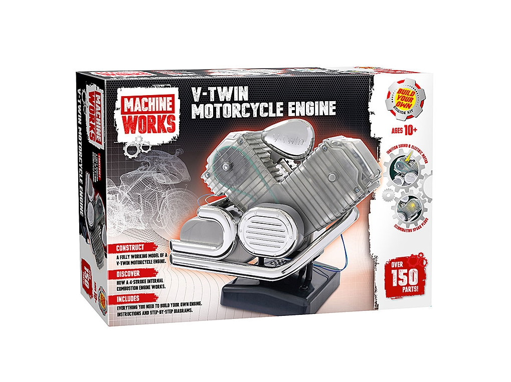 Machine Works byggesett for barn: V-Twin motorsykkelmotor