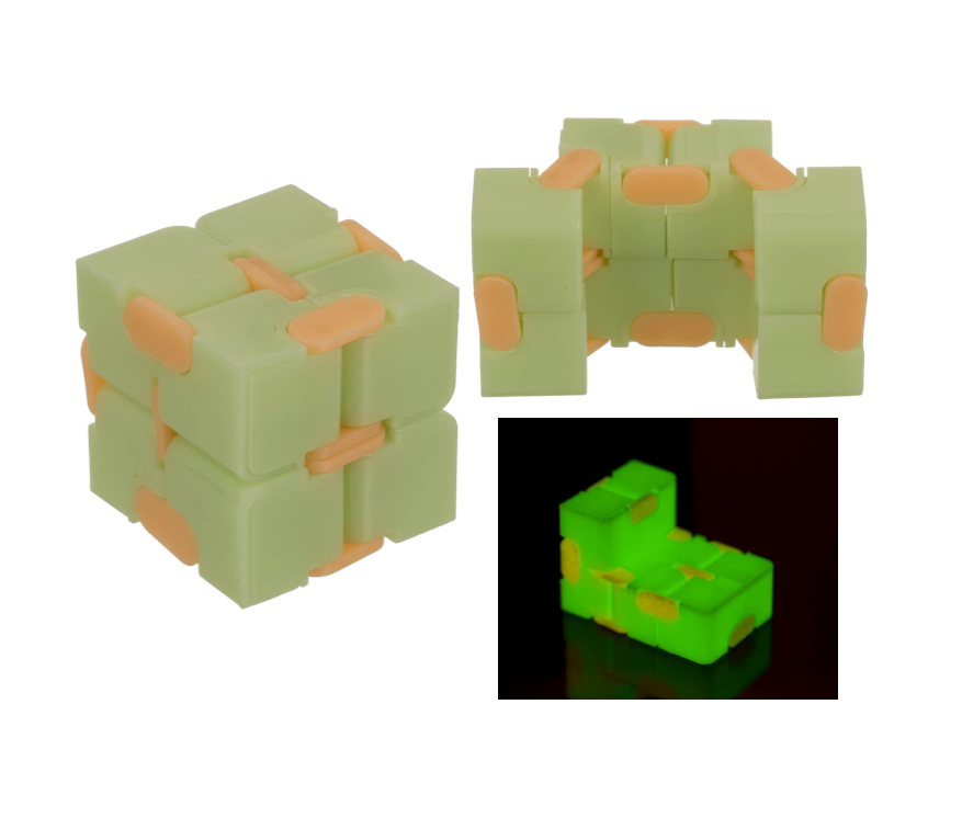 Infinity cube fidgetleke - lyser i mørket