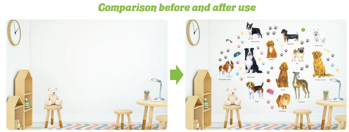 Wallstickers barnerom Hunder