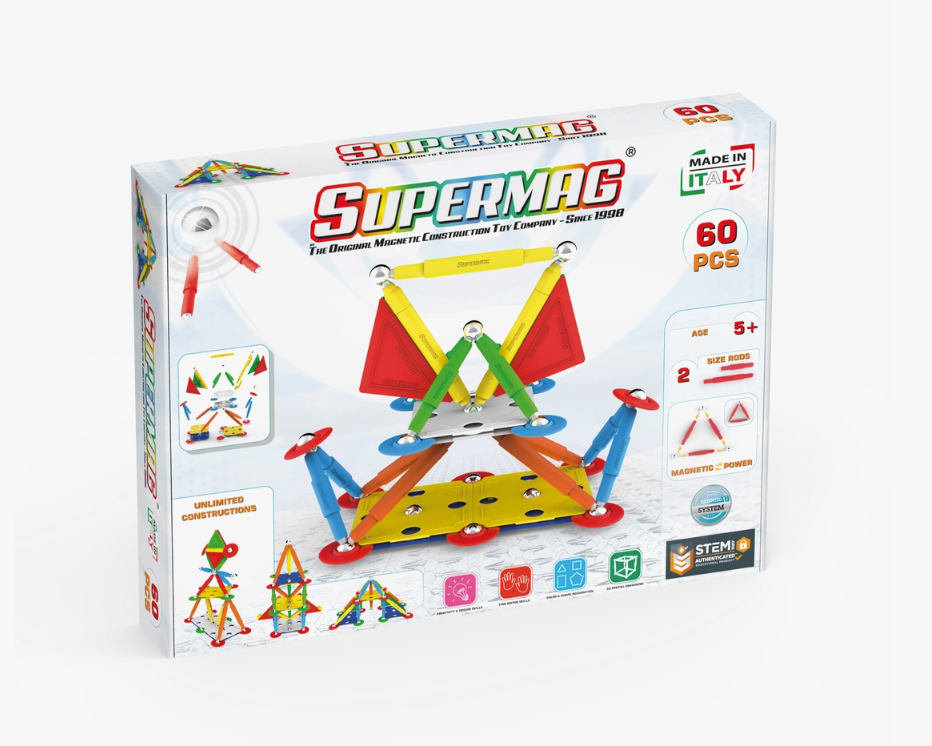 Supermag Projects Multicolor 60 deler - magnetbyggesett