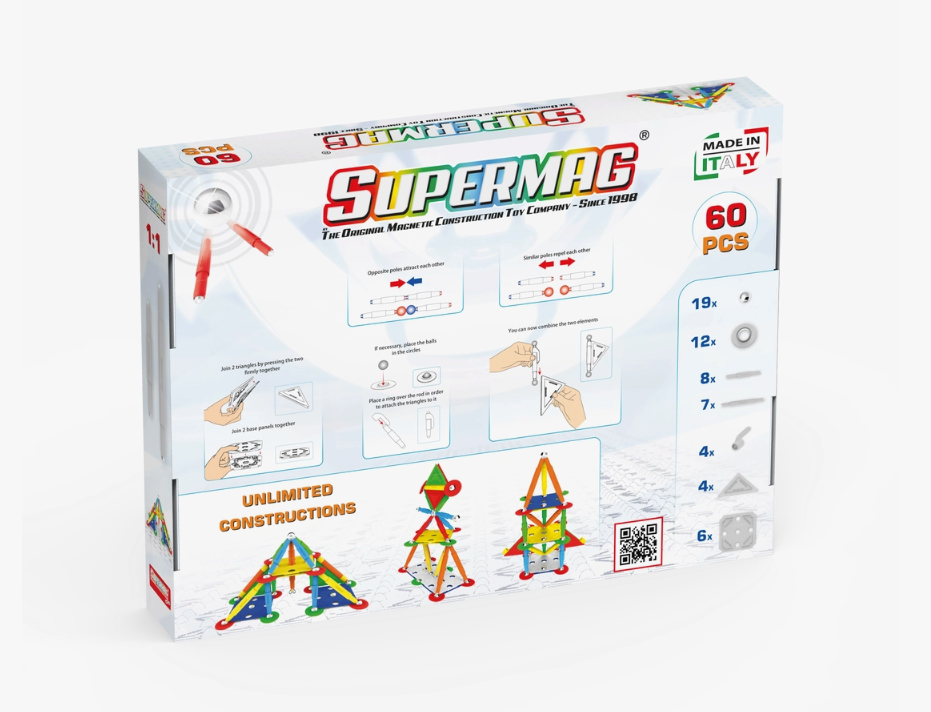 Supermag Projects Multicolor 60 deler - magnetbyggesett
