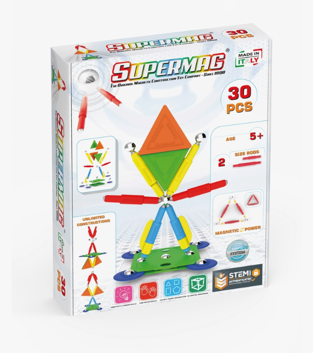 Supermag Projects Multicolor 30 deler - magnetbyggesett