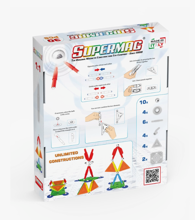 Supermag Projects Multicolor 30 deler - magnetbyggesett