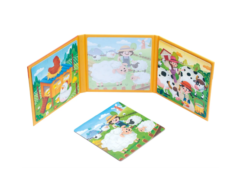 Magnetpuslespill Bondegård 3-i-1